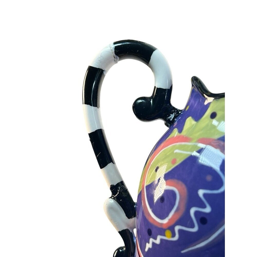 vtg Spiral hand hand painted creamer and sugar bowl set whimsy alice/wonderland - Picture 5 of 5